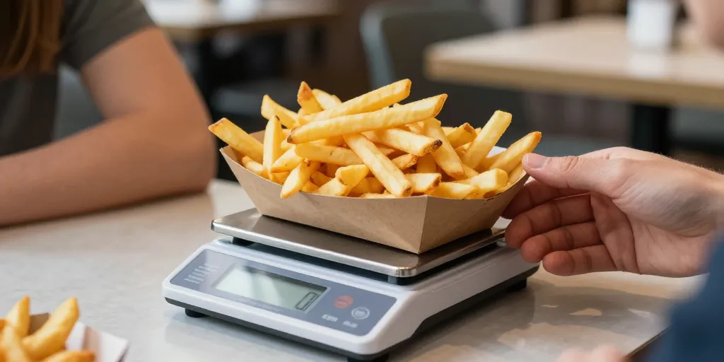 combien de grammes dans une barquette de frites